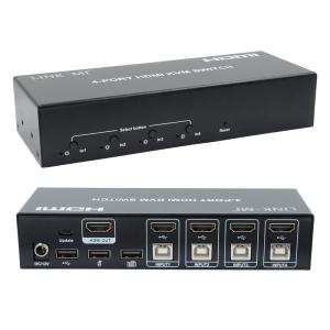 4 Port KVM Switch HDMI 4K 30Hz Hot Keys Auto Switching No Delay USB Switch