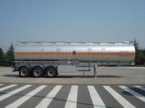 China 3 Axles Steel Fuel Tank Truck Trailer , Oil Tank Truck For Transportation on sale