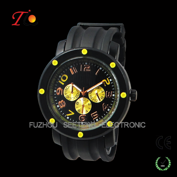 Better quality cool big face and color customized dial silicone watches men for sport
