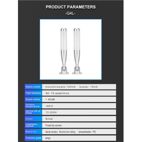 DC 24V LED Signal Tower Light CNC Machine Warning Light Aluminum Led Stable