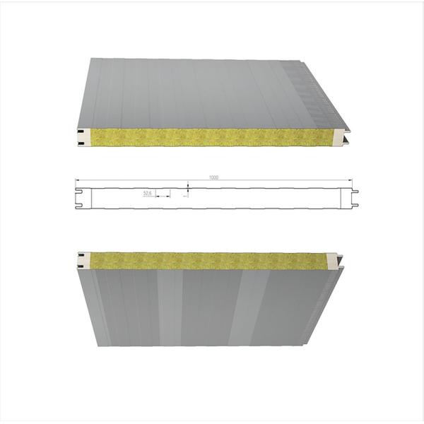 Buy Waterproof Rockwool Insulated Sandwich Panel Composite 0.4mm 0.8mm at wholesale prices