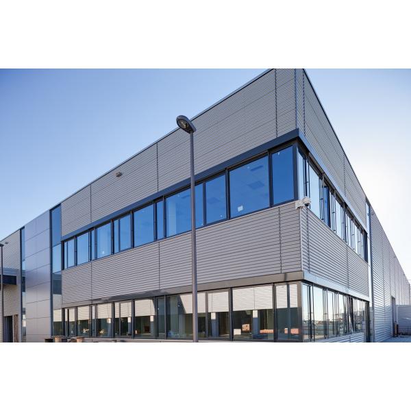 Fast Install Prefab Metal Warehouse Wind Resistance With Sandwich Panel Roof Cladding