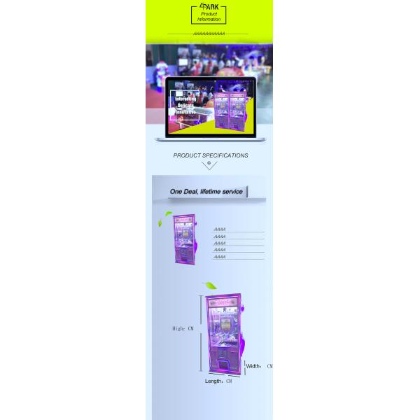 1 - 2 Player Crane Game Machine / Claw Grabber Machine 90W 220V