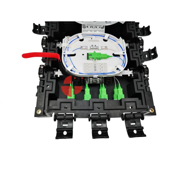 Inline Fiber Cable Joint Box IP65 Outdoor Pole Mount 36 Cores 8 SC Fast Connector