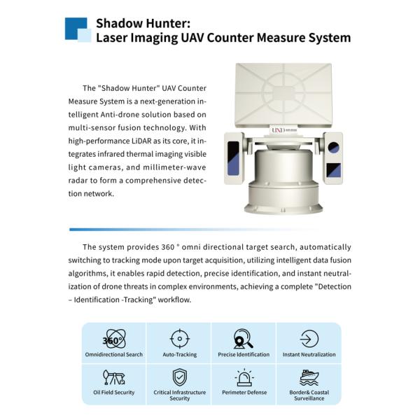 UND-W-U675 Integrated Eo/IR Radar Counter System 360° Panoramic Photoelectric Fast Search Security & Protection for UAV Drone