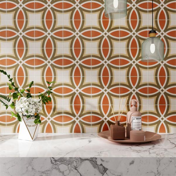 Buy Yellow Non-Slip 20x20cm Ceramic Rustic Tile for Floor and Wall at wholesale prices