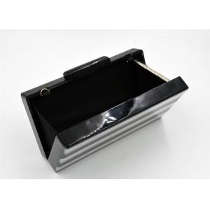 Resin Acrylic Formal Handbags And Clutches With White And Black Strip