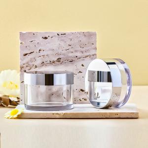 Quality Transparent Plastic Cosmetic Cream Jar with Screw Cap for sale