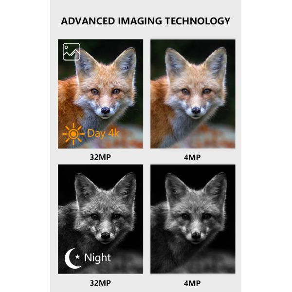 Outdoor Wildlife Hunting Camera up to 512GB Storage 32MP 4K at 30fps KW866 0.25s Response Speed Deer Hunting Camera