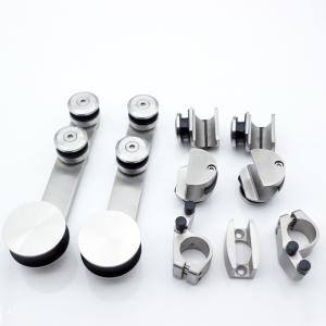 Sliding Shower Room Glass Door Accessories System Hardware Set in Silver/Black