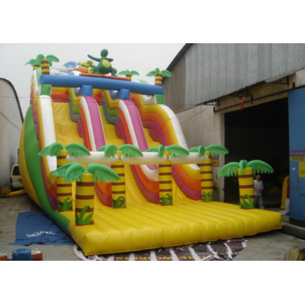 Buy Commercial inflatable jungle dinosaur high slide classic inflatable dinosaur dry slide at wholesale prices