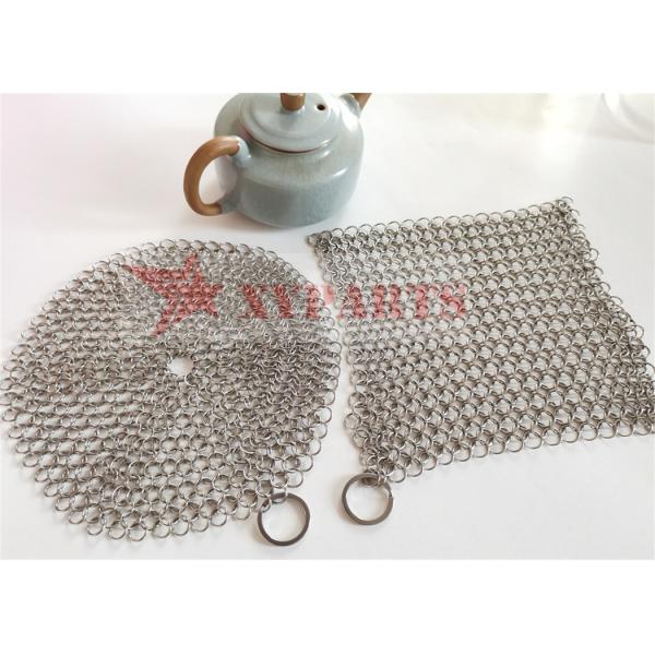 Buy SUS316 Rings Chainmail Cast Iron Pan Scrubber Food Grade at wholesale prices