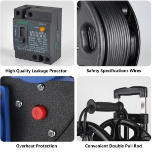 4 Universal Sockets IP54 Retractable Cable Reel Customized Length Extension