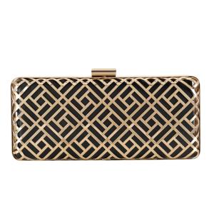 Quality Geometric Patterns Long Minaudiere Clutch Frame 200g for sale