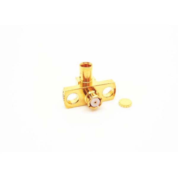 Buy Female Right Angle SMP RF Connector 2 Holes Flange Mount Coaxial Connector at wholesale prices