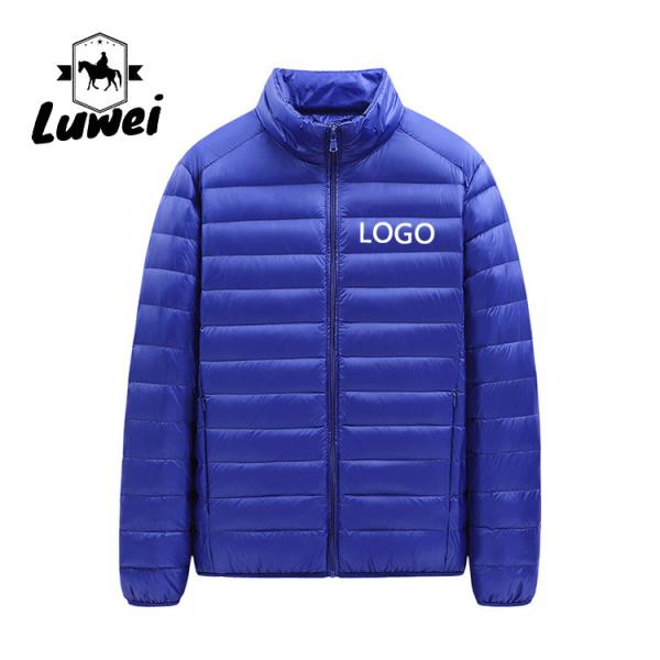 Buy Utility Thin Cotton Padded Coat Zipper Stand Collar Down Puffer Jacket For Men at wholesale prices