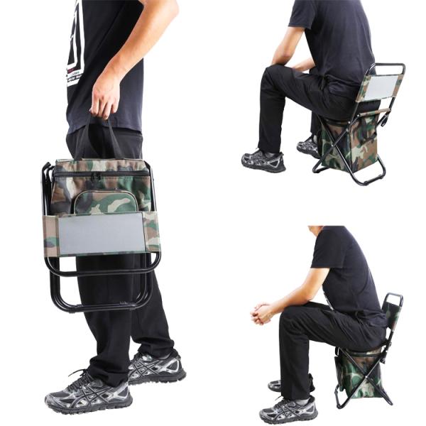 Lightweight Folding Backrest Stool Portable Camouflage Beach Seat Chair with Bag