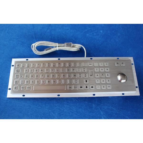 IP65 rear panel mounted metal steel keyboard with trackball and numeric keypad
