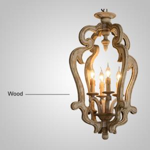 Dark wood farmhouse wood chandelier (WH-CI-12)