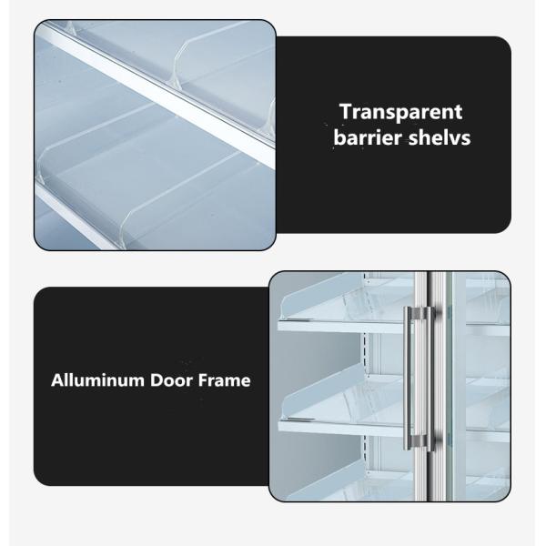 Arsenbo Antiwear Double Door Glass Fridge , Electric Supermarket Display Fridges