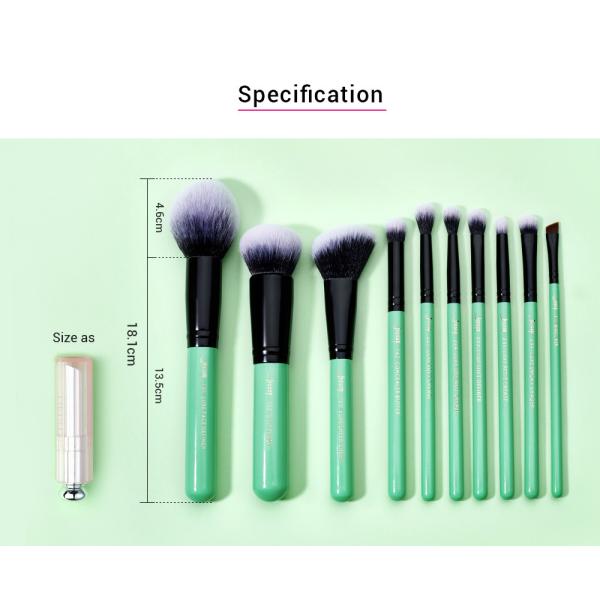 Neo Mint Face And Eye Makeup Brush Set With Bag Antibacterial