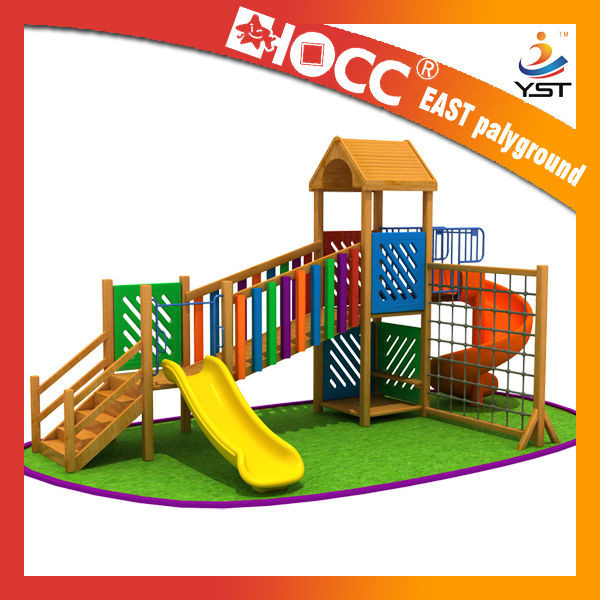 Buy Rainbow Wooden Playground Equipment Galvanized Steel Pipe CE Approved at wholesale prices