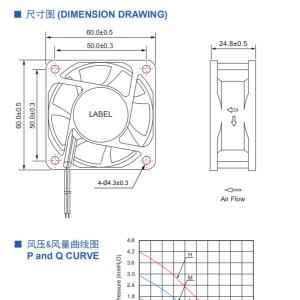 Practical 12V DC Axial Cooling Fan Lightweight 60x60x25mm 3000Rpm