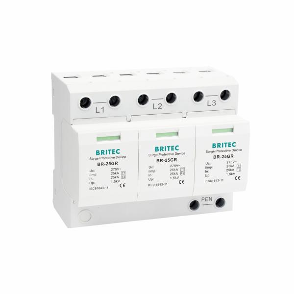 BRITEC Spd Surge Protector BR-25GR 3P 25kA Three Phase Type 1 class 1 surge