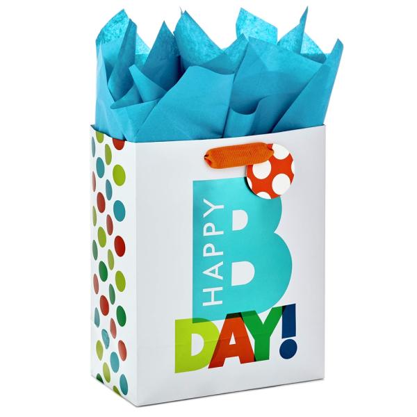Craft Happy Birthday Gift Bag With Customized Logo For Birthday Shopping Tote Paper Bag