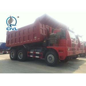 China HOVA 60 Ton 6x4 Mining Heavy Duty Dump Truck for Transport , Red on sale