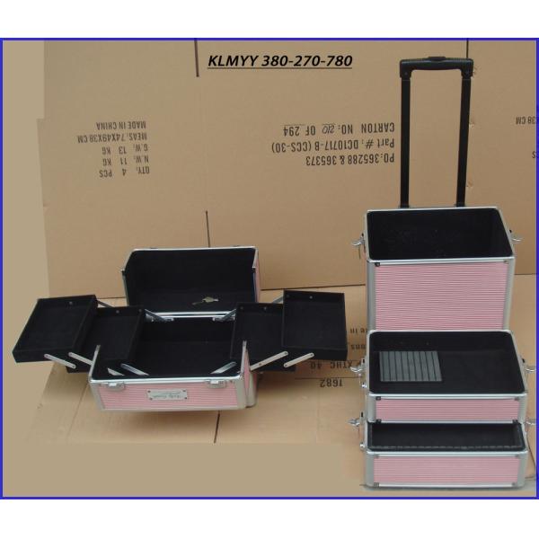 Buy aluminum trolley vanity case with foldable drawers KLMYY380-270-780 at wholesale prices