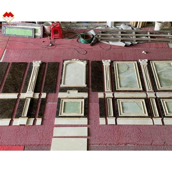 Polished Cream Beige Green Onyx Marble Wall Cladding Modern Design for Villa