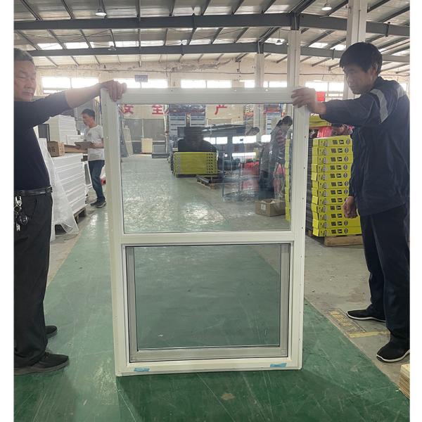 Customized Size UV Resistant Vertical Sliding UPVC Single Hung Window With Fly