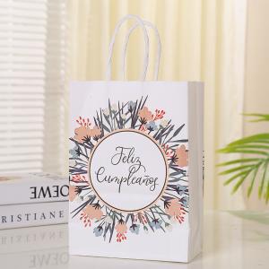 Personality Doodle Design Brown Kraft Paper Easter Goody Bag for Food Snacks