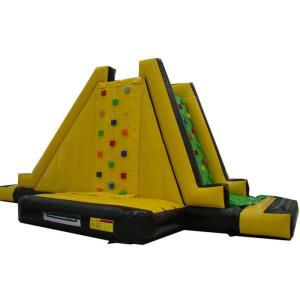 Commericial Inflatable Rock Climbing Wall Mountain Three Sides Silk Printing