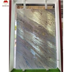 Modern Onyx Marble Type Translucent Blue Shadow Quartzite Slab for Living Room