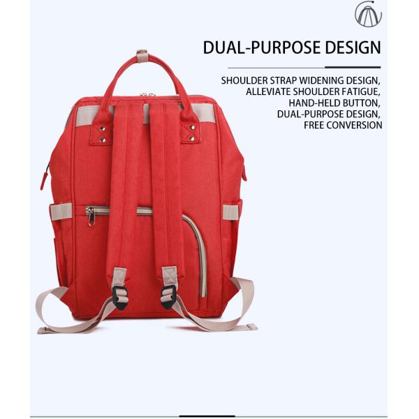 Water Resistant Red 17L Changing Bag Backpack Large Capacity 0.55kg