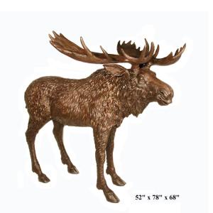 China 52 Inch Outdoor Moose Bronze Sculptures With CE Certification on sale