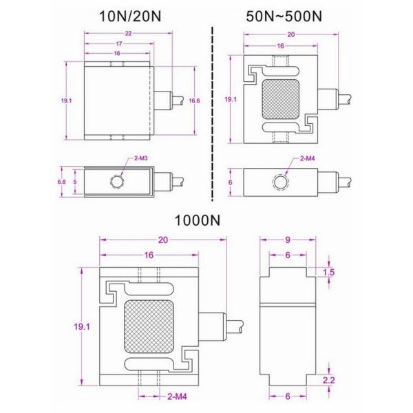 miniature tension load cell 50 lb