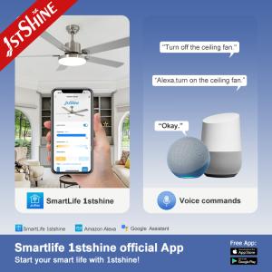 Smart Home 58 Inch Ceiling Fan with 5 MDF Blades and Remote Control 3 Color LED