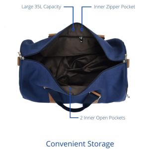 12OZ Mens Womens Canvas Overnight Bag , Large Custom Travel Bag