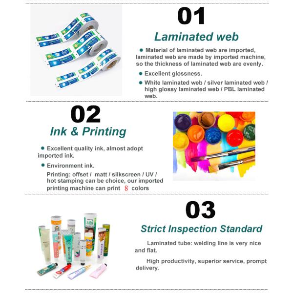 Barrier Empty Toothpaste Tube Packaging / Pbl Plastic Laminated Tubes