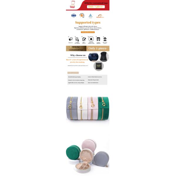 Velvet Jewelry Storage Box for Custom Logo Earrings Necklaces and Rings Packaging