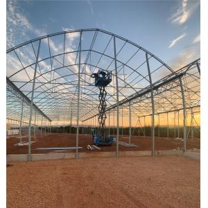 Hot Galvanized Steel Structure Plastic Film Greenhouses Multi Span Agricultural