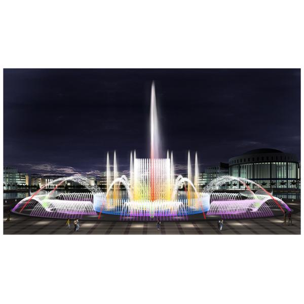 Colorful lamps multimedia music water dancing floating fountain