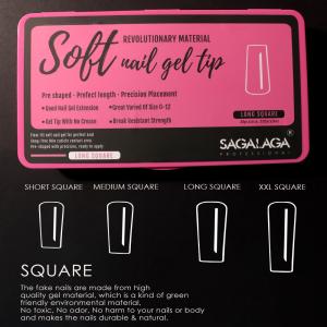 Almond Short Soft Gel X Nail Extension French Tip Box 500pcs Press on Short