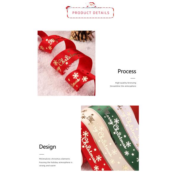 Wholesale Custom Ribbon Clothes Decoration Christmas ribbon printed ribbon for gift box