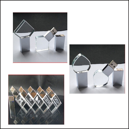 Buy New promotional customed logo crystal usb flash drive disk at wholesale prices