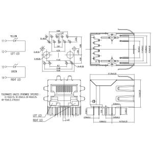 Latch Down RJ45 Single Port Integrated Gigabit 6μ Gold Plating For PC Applicatio
