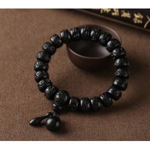 Unisex Mystical Bracelet Dark Brown Tibetan Lightning Strike Wood Bracelet